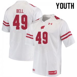 Youth Wisconsin Badgers NCAA #49 Christian Bell White Authentic Under Armour Stitched College Football Jersey VY31T42DZ